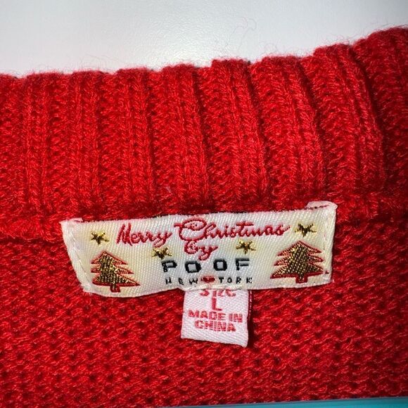 POOF BRAND WOMENS CHRISTMAS SWEATER - Picture 4 of 5